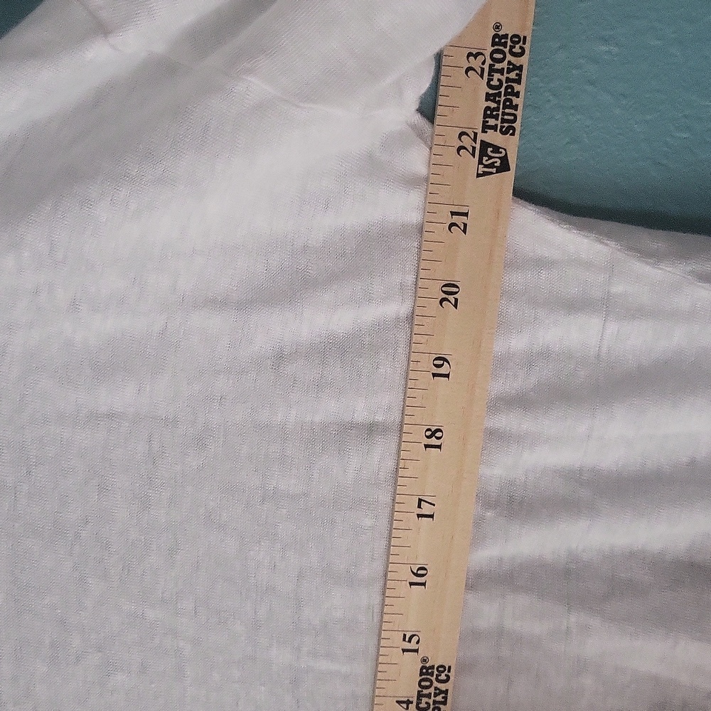 Adrienne Vittadini oversized 100% Linen white top - Picture 8 of 9